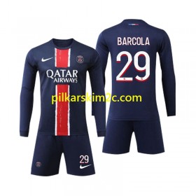 Koszulka Paris Saint-Germain Bradley Barcola 29 Dziecięca Główna 2024/25 Koszulki Piłkarskie(L/S)